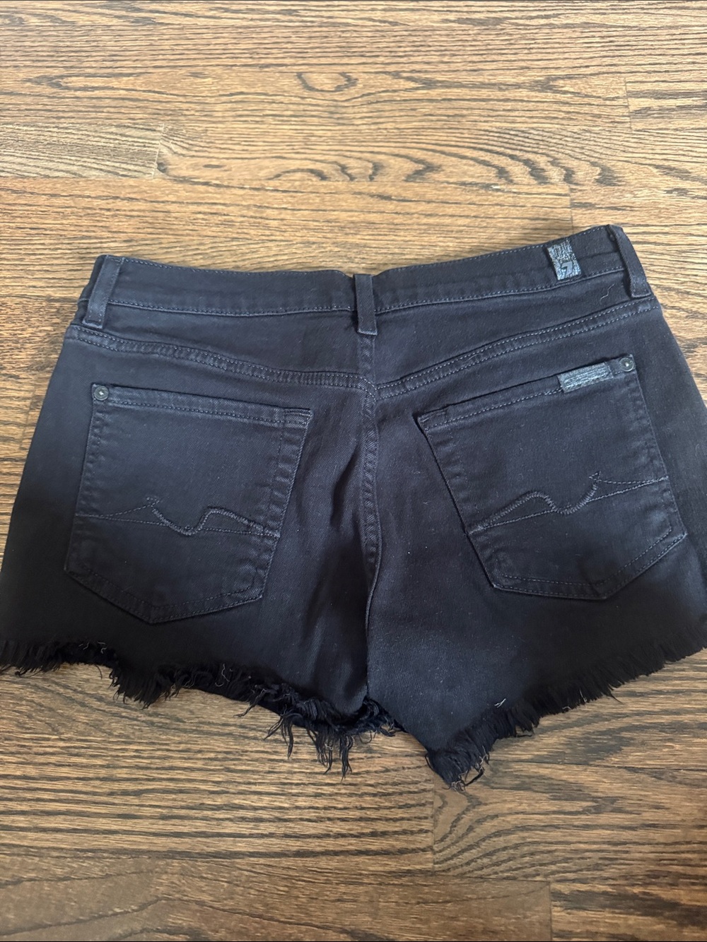 Black Frayed Hem Women's Denim Shorts